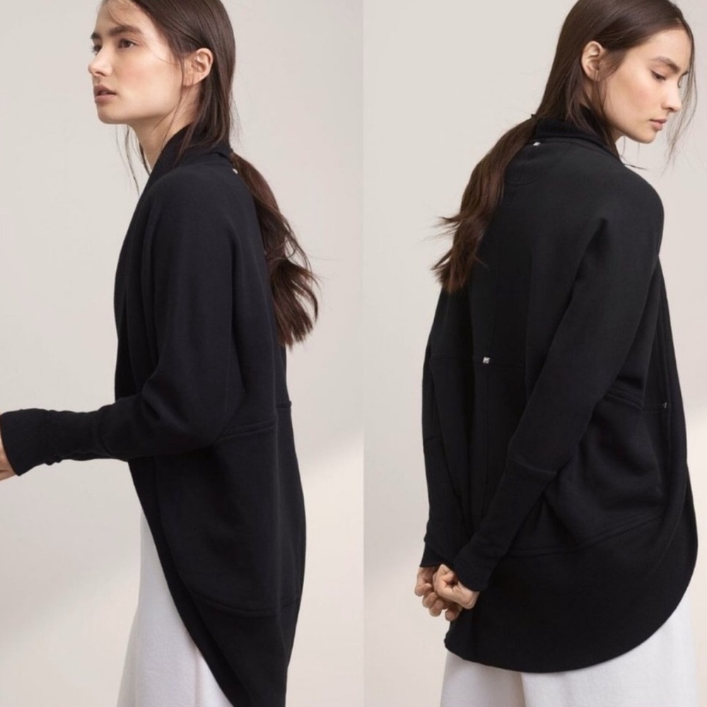 Wilfred Diderot Oversized Studded Open Cardigan Sweater Black